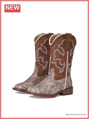 Calf-High Faux Leather Western Boots Square Toe Block Heel PU